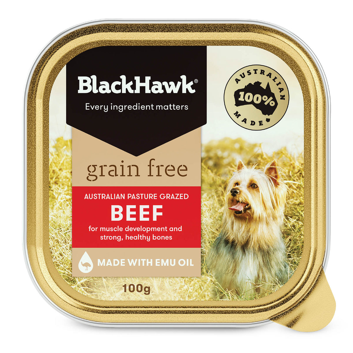 BLACK HAWK GRAIN FREE BEEF 100G 9PK