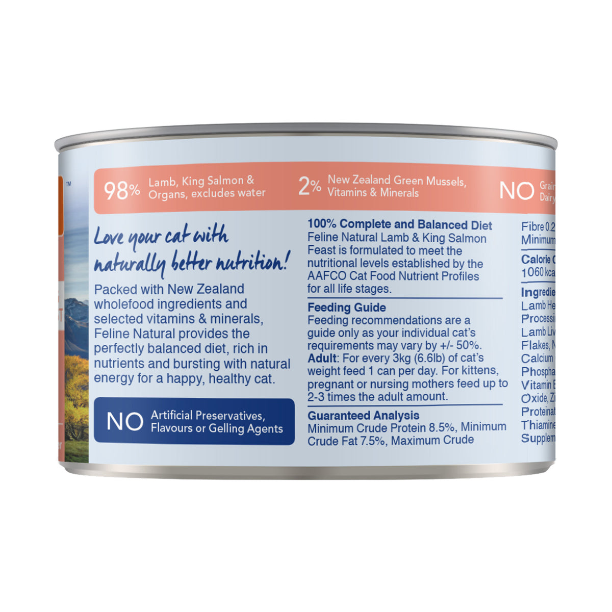 Feline Natural Premium Cat Wet Food Can 170g （Lamb & King Salmon Feast）