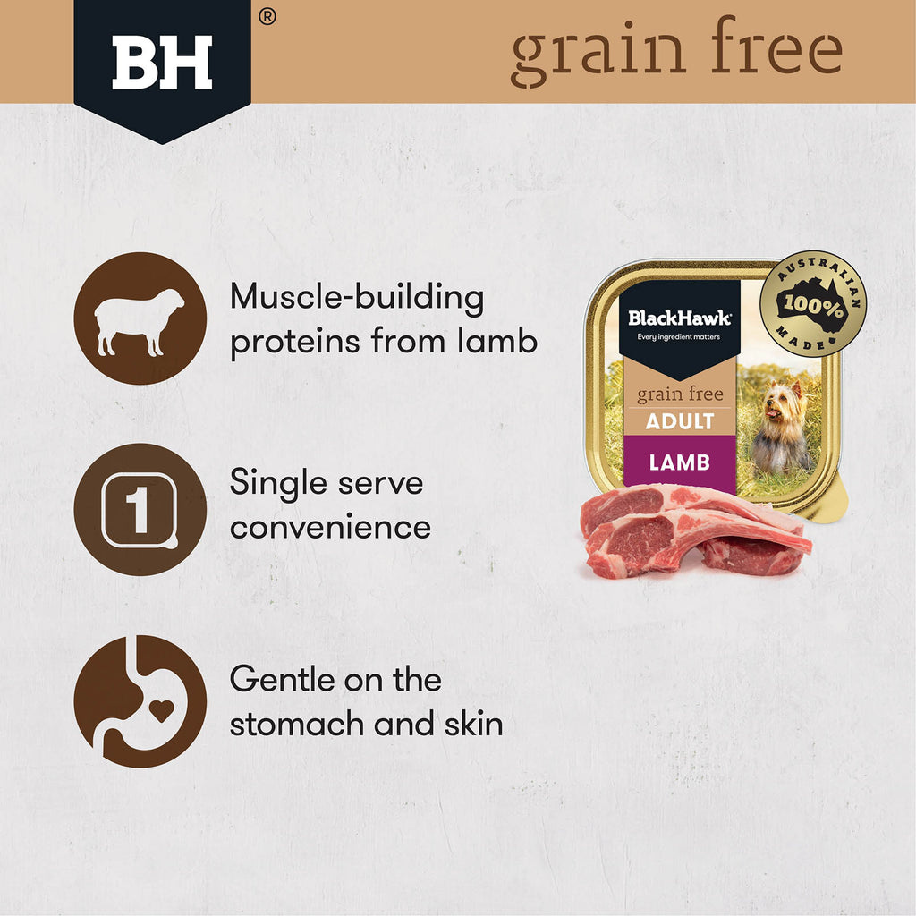 BLACK HAWK GRAIN FREE LAMB 100G 9PK
