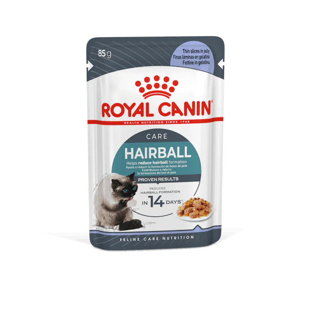 Royal Canin Adult Hairball Care Wet Cat Food Pouches in Jelly 12 x 85g