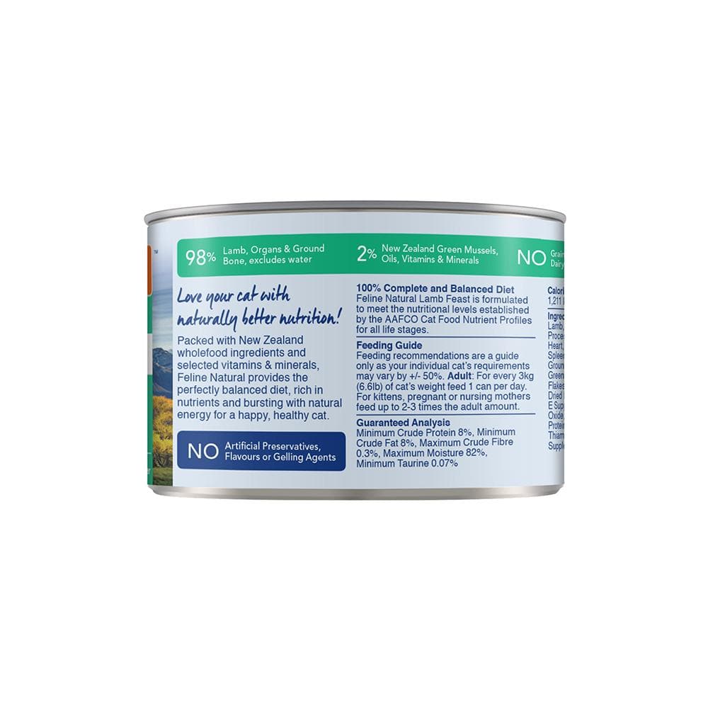 Feline Natural Premium Cat Wet Food Can 85g (LAMB FEAST)