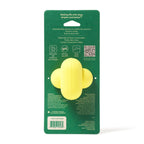Earth Rated yellow natural rubber fetch ball, small, side view