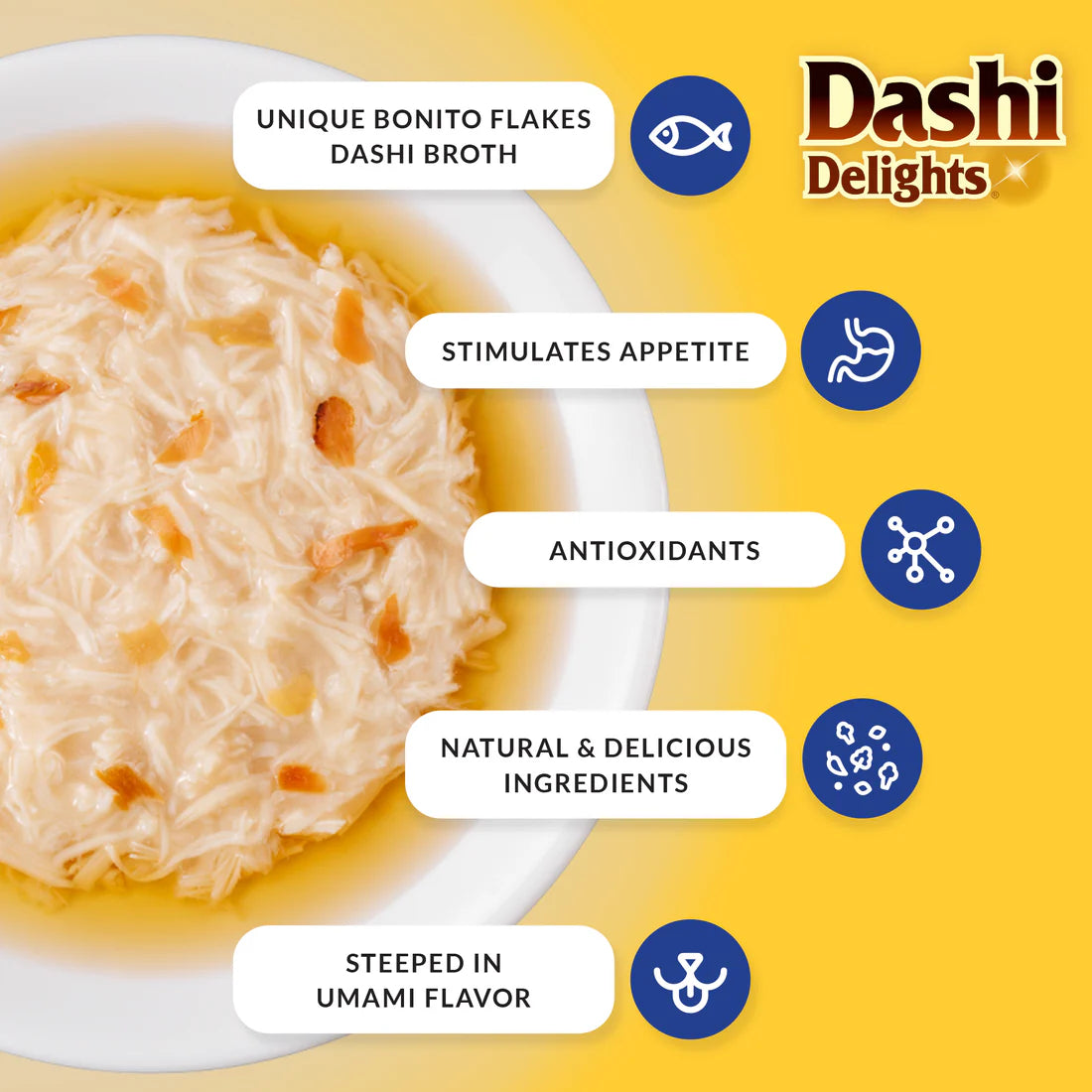 INABA DASHI DELIGHTS CUP CHKN TUNA & SCALLOP 70G 6PK