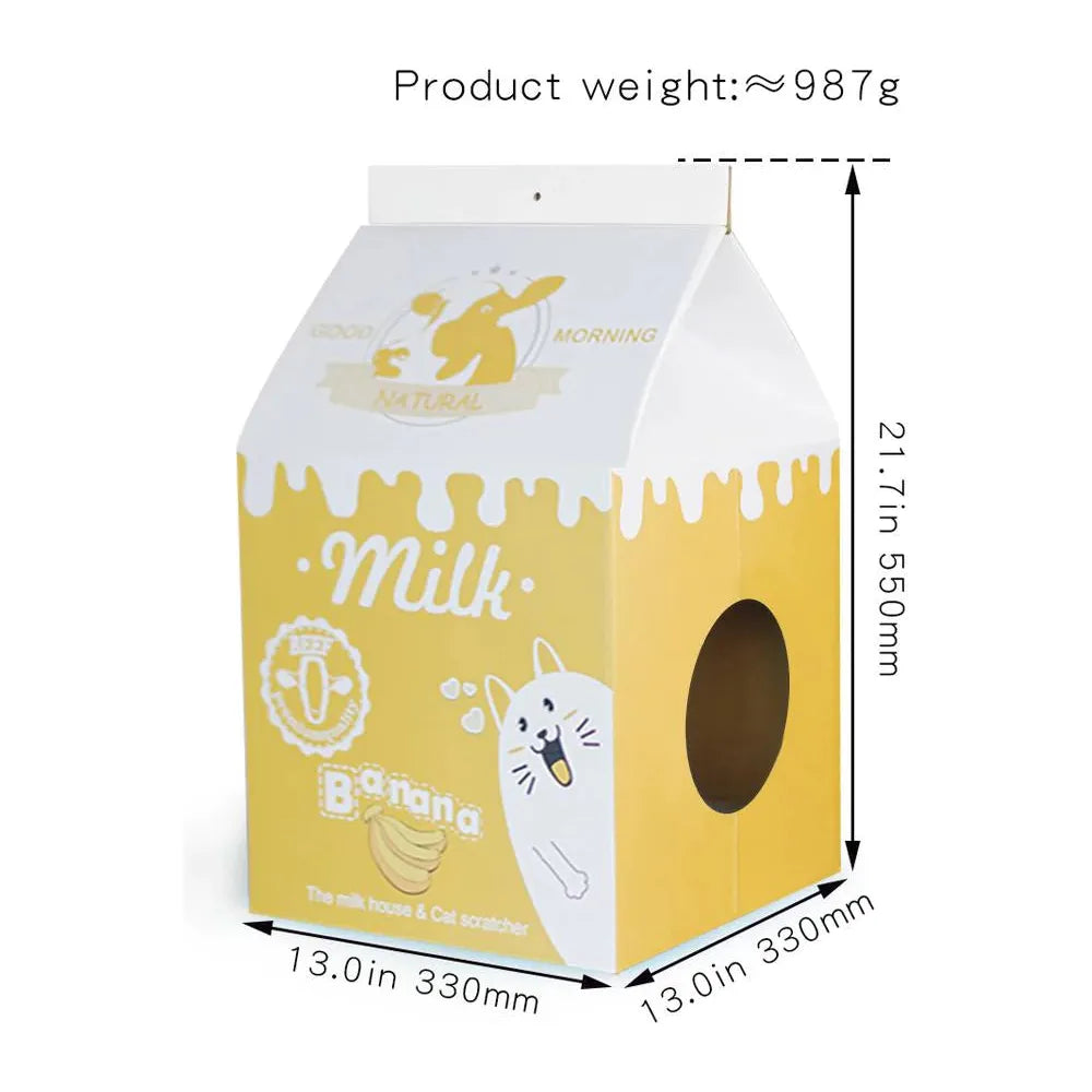 ZODIAC Cat Scratcher-Milk Box Yellow