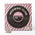 Luuks Up Meowsic Club vinyl record cat scratcher in pink and cream striped packaging with catnip sachet