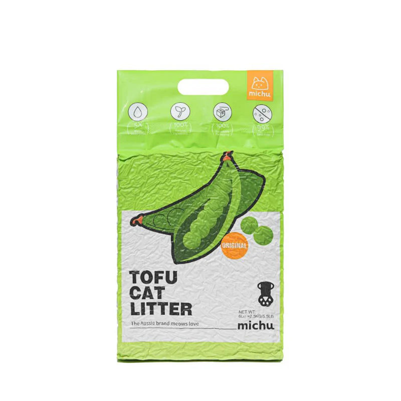Michu Natural Clumping Tofu Cat Litter 2.5kg/6L (Original)