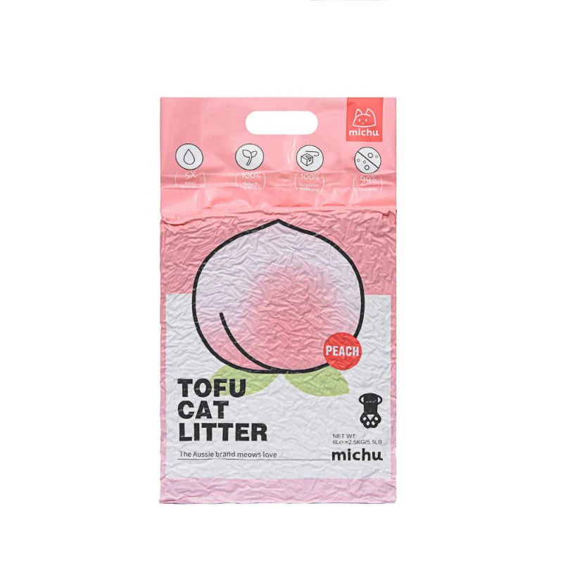 Michu Natural Clumping Tofu Cat Litter 2.5kg/6L (Peach)