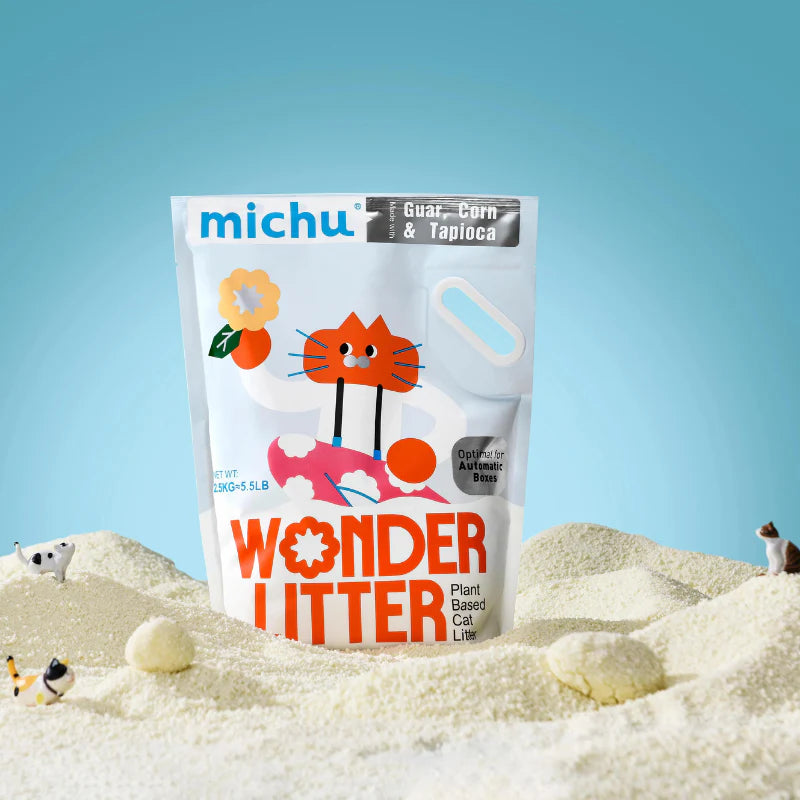 Michu Wonder Litter Plant-Based & Auto-Box Friendly Cat Litter 2.5kg/6L (lemon scented)