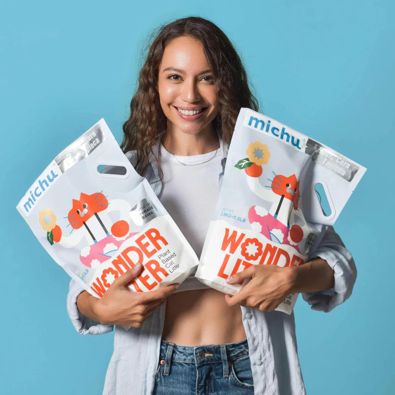 Michu Wonder Litter Plant-Based & Auto-Box Friendly Cat Litter 2.5kg/6L (lemon scented)