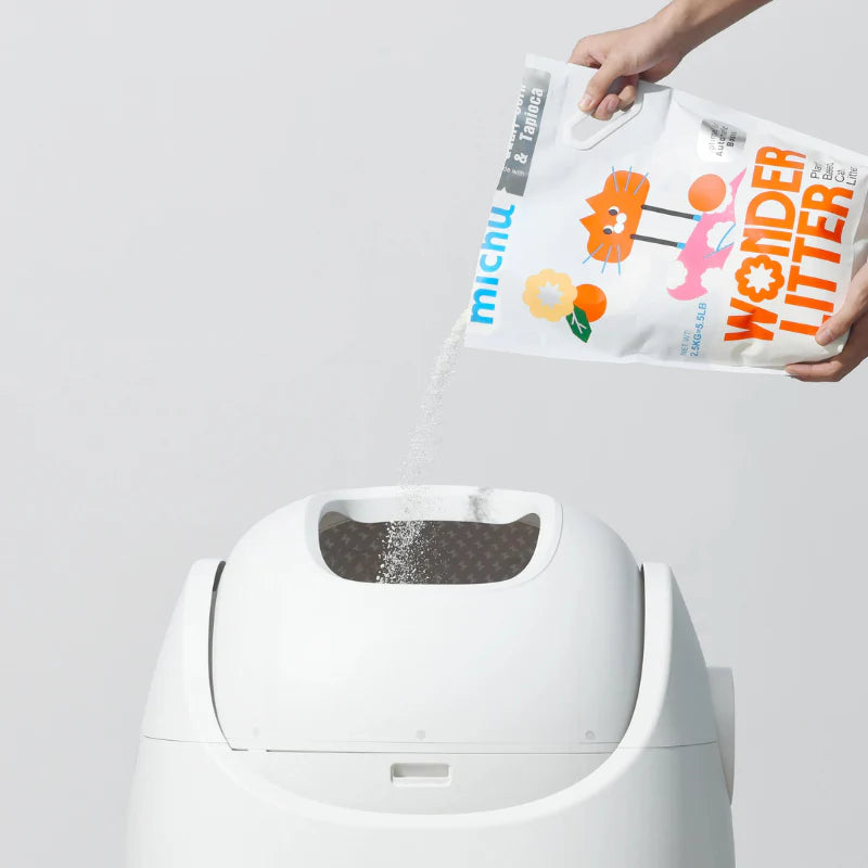 Michu Wonder Litter Plant-Based & Auto-Box Friendly Cat Litter 2.5kg/6L (lemon scented)