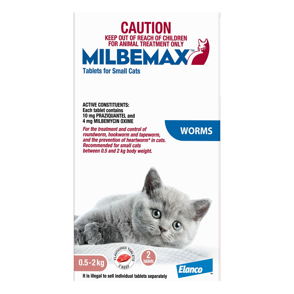 Milbemax All Wormer For Small Cats 2 Tablets (0.5-5kg)