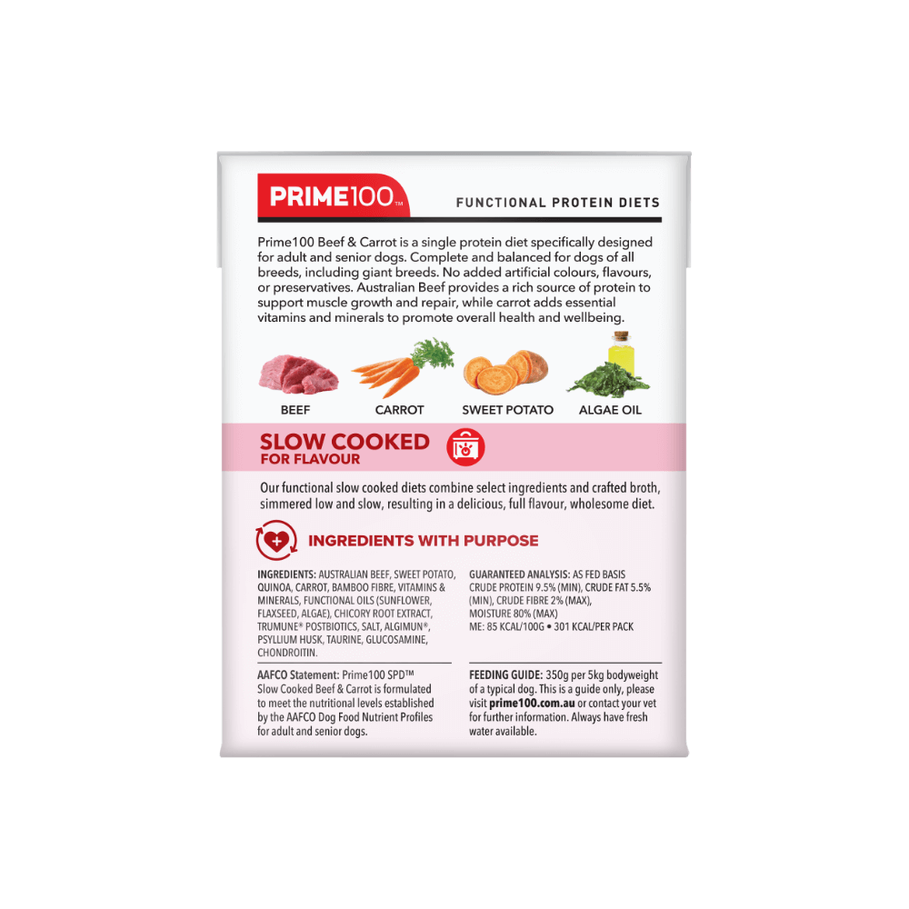 Prime100 SPD SLOW COOKED BEEF & CARROT 354G