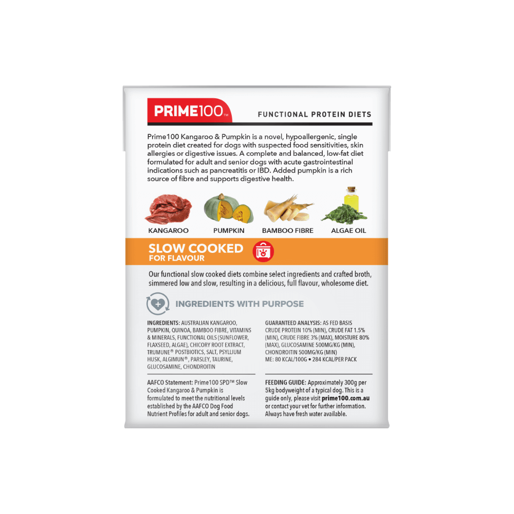 Prime100 SPD SLOW COOKED KANGAROO & PUMPKIN 354G