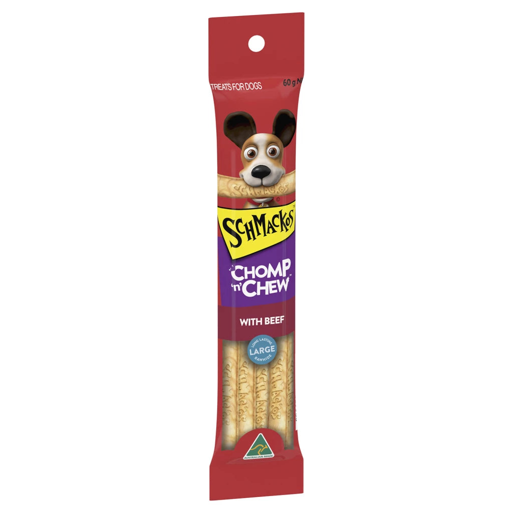 Schmackos CHOMP n CHEW dog treats 60g (beef)