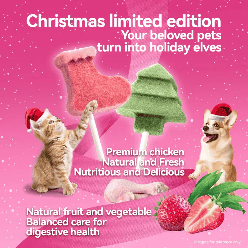 RANOVA Dog and Cat Treats Freeze Dried Lollipop Christmas Limited Edition 10pcs