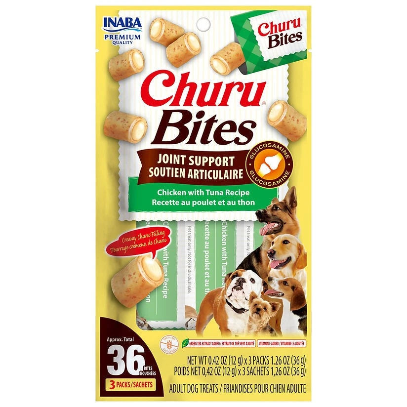 INABA DOG CHURU BITES JOINT SUPPORT CHICKEN TUNA 30G