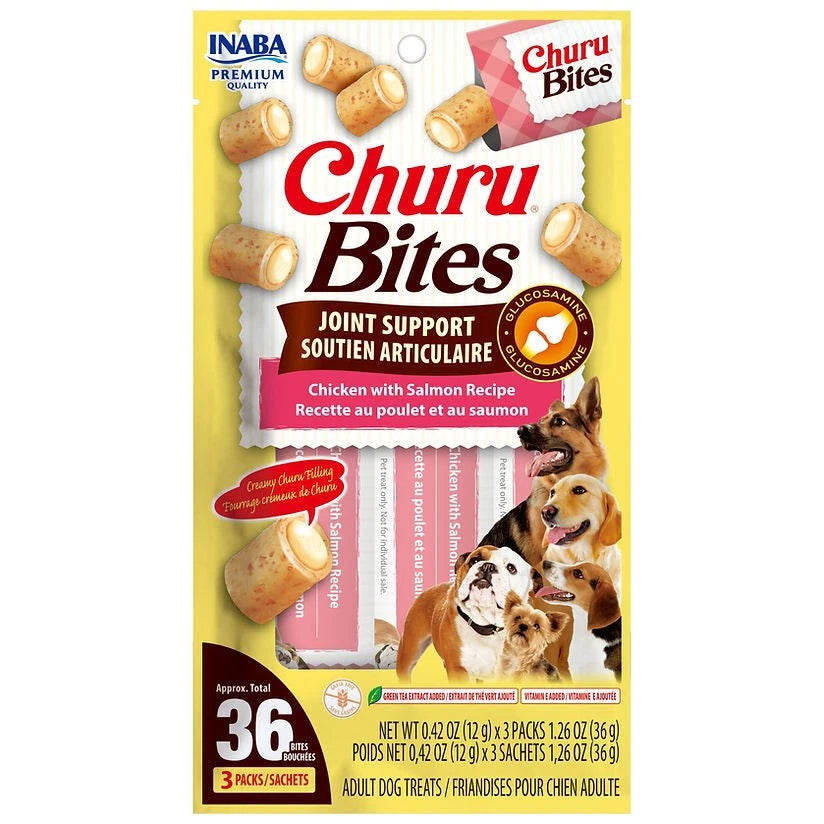 INABA DOG CHURU BITES JOINT SUPPORT CHICKN SALMN 30G