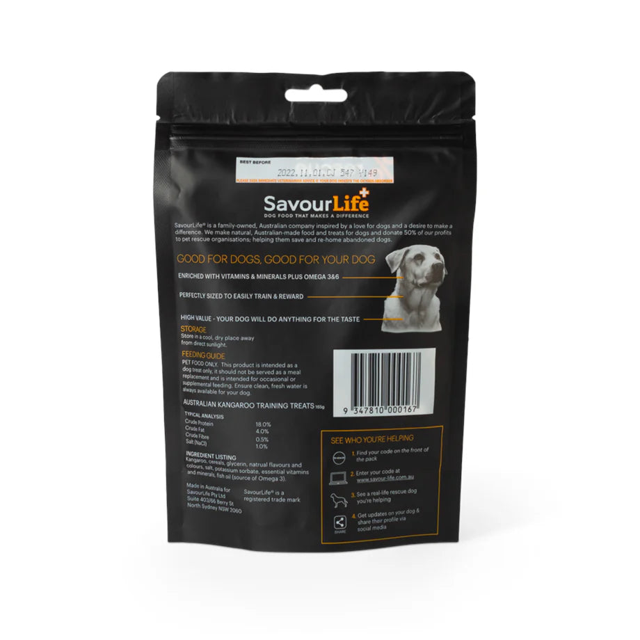 Savourlife Kangaroo Training Dog Treats 165g