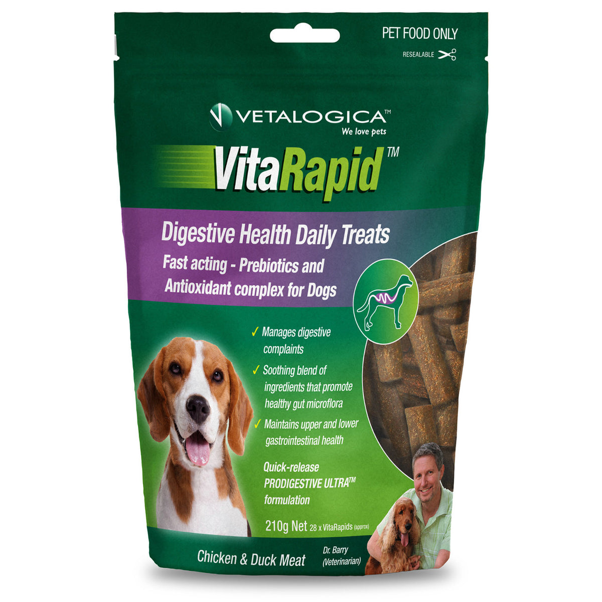 VitaRapid® Digestive Health Daily Treats for dogs 210g