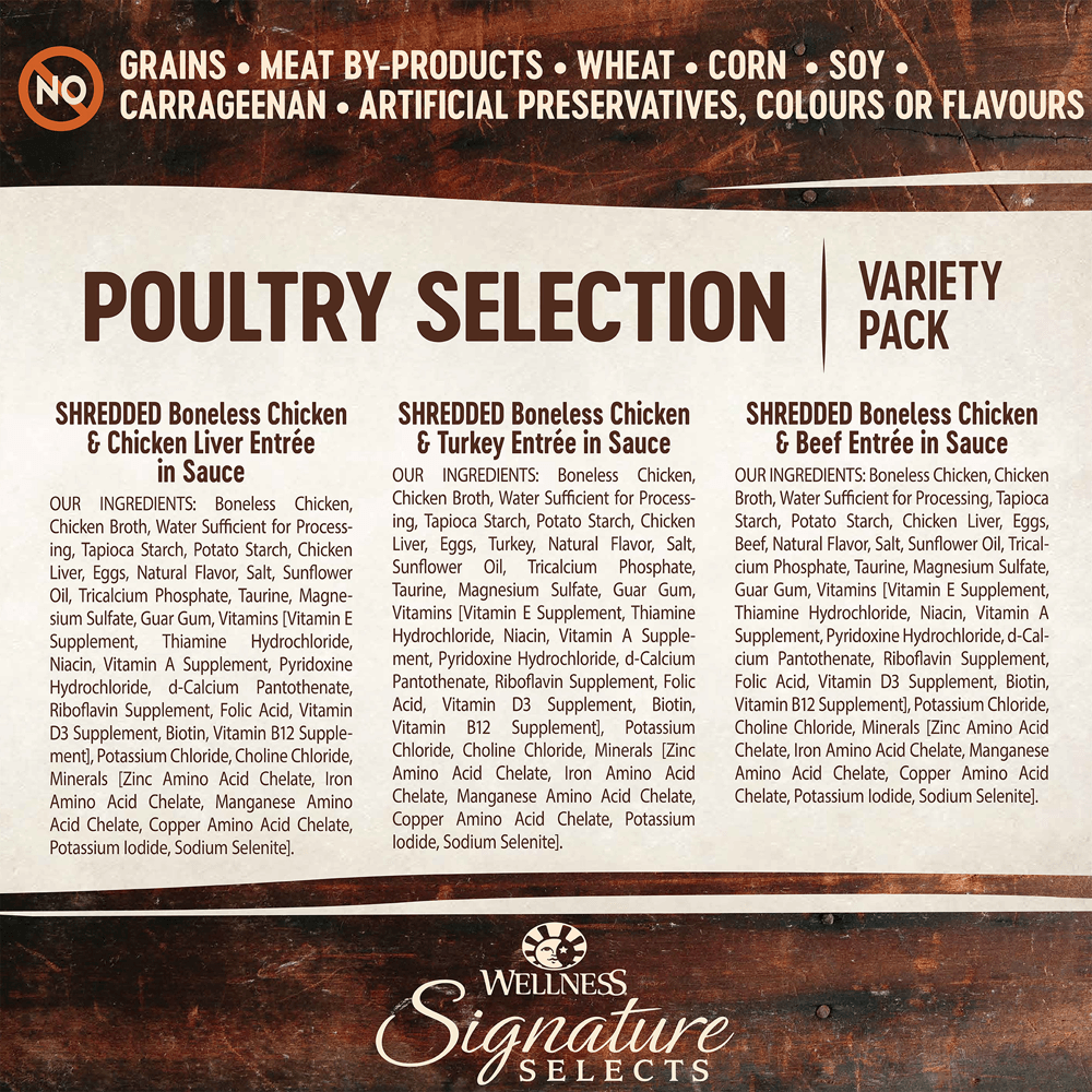 Wellness Signature Selects Poultry Variety Pack Adult Wet Cat Food Pouch