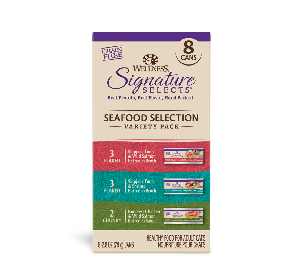 Wellness  Signature Selects Seafood Variety Pack Adult Wet Cat Food Pouch 8 X 79G