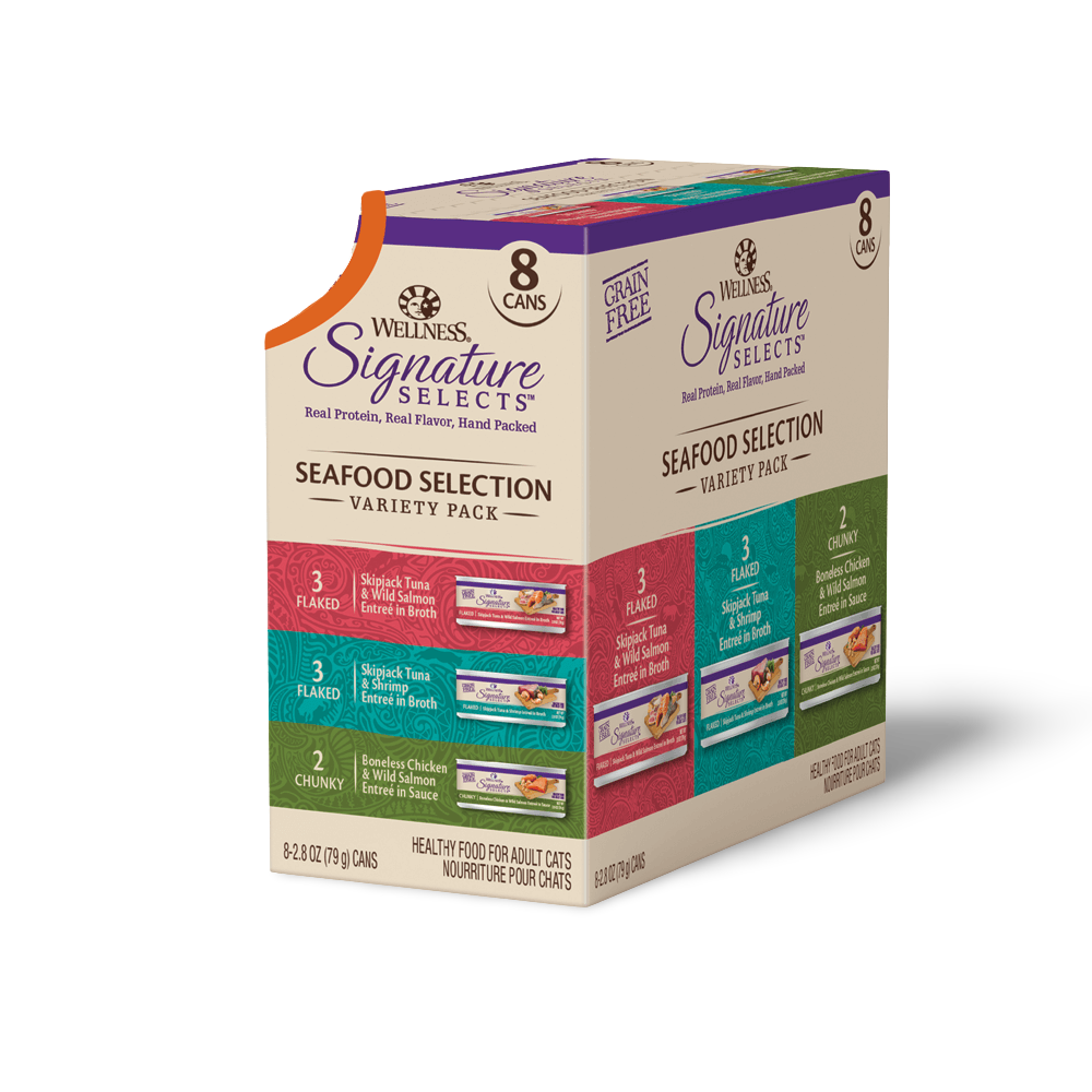 Wellness  Signature Selects Seafood Variety Pack Adult Wet Cat Food Pouch 8 X 79G